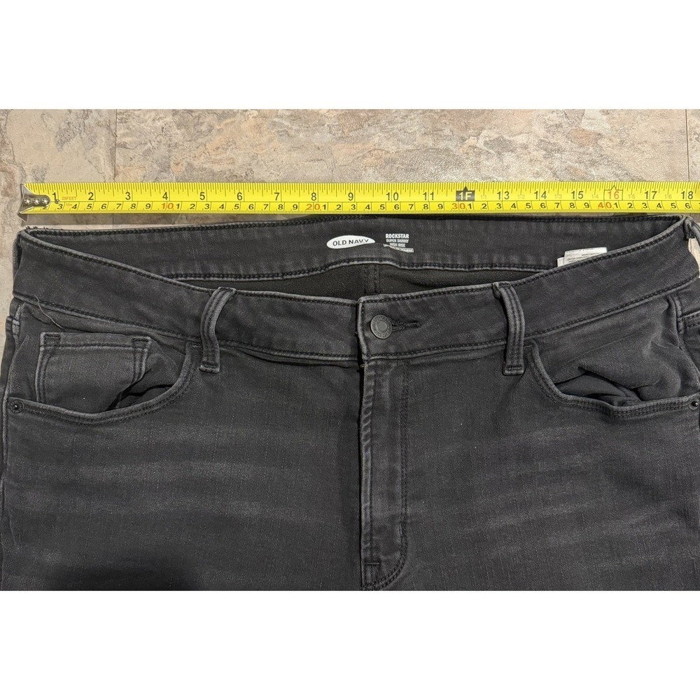 Old Navy Womens Rockstar Super Skinny High Rise Built In Warm Black Size 16 Jean - Picture 5 of 7